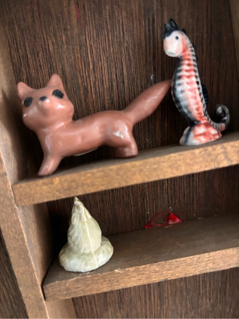 Miniature Wood Cubby Shelf Collectibles